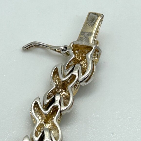 Vintage Ross-Simons Tennis Bracelet 925 Sterling Silver Gold Vermeil 7.5" 20g - Picture 12 of 15